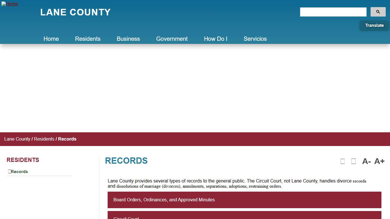 Records - Lane County